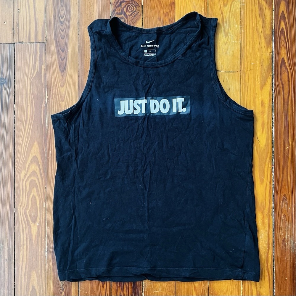 Nike Men's "Just Do‎ It" Tank Top Size M Black Sleeveless Athletic